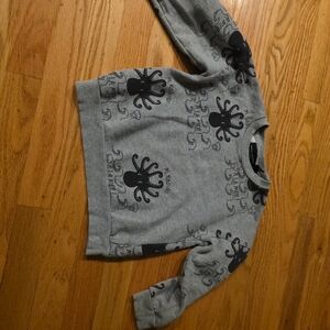 Mini Rodini Charcoal Sweatshirt with Octopus Print